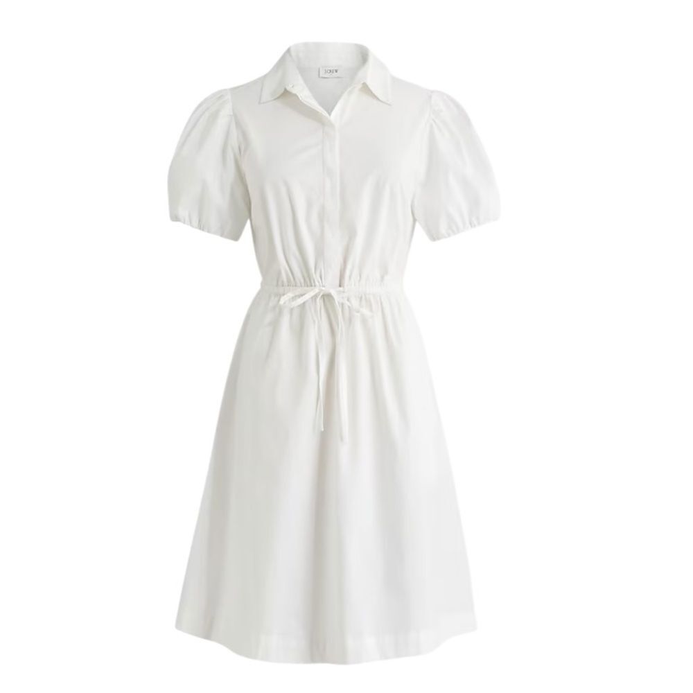 J. Crew White Puff Sleeve Shirt Dress - Picture 6 of 9